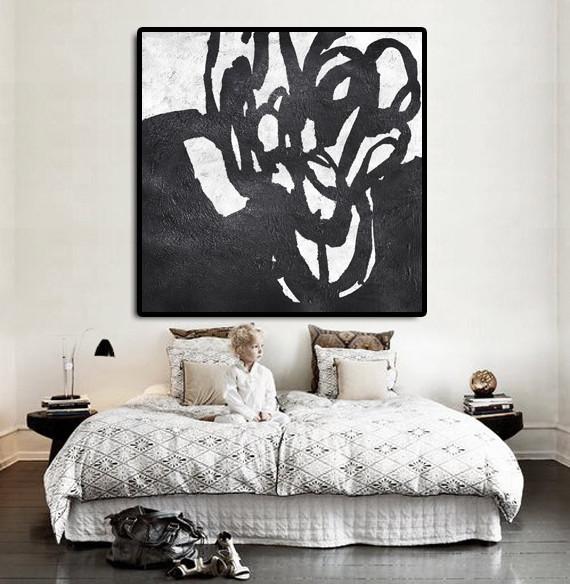 Minimal Black and White Painting #MN3A - Click Image to Close